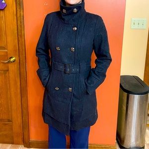 Guess Military Style Wool trench Coat layered jacket